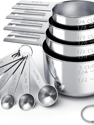TILUCK Stainless Steel Measuring Cups & Spoons Set, Cups and Spoons,Kitchen Gadgets for Cooking & Baking