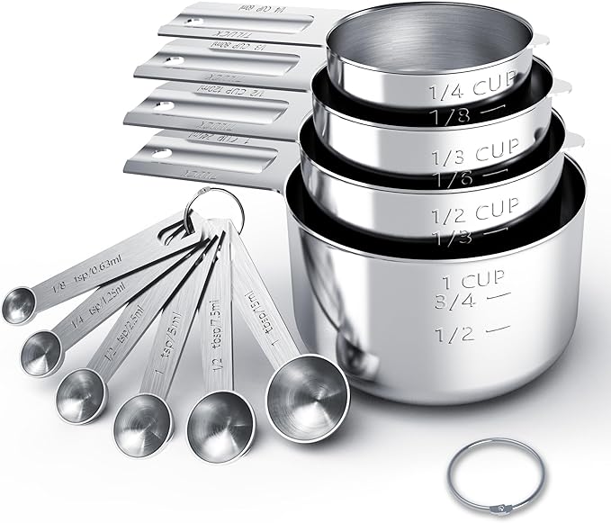 TILUCK Stainless Steel Measuring Cups & Spoons Set, Cups and Spoons,Kitchen Gadgets for Cooking & Baking