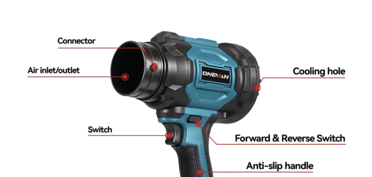 ONEVAN 2In1 350m/s Brushless Electric Turbo Air Blower Cordless Blowing Vacuuming Cleaning Power Tool For Makita Battery Pin