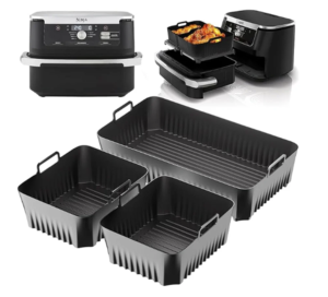 Reusable Silicone Air Fryer Basket Liner Fit Ninja AF500 Non-Stick Heatproof Easy Clean BPA-Free Kitchen Cooking Accessory