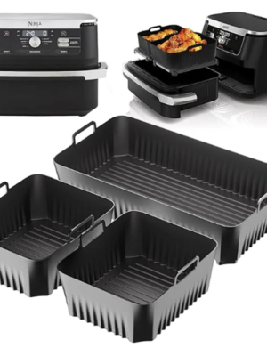 Reusable Silicone Air Fryer Basket Liner Fit Ninja AF500 Non-Stick Heatproof Easy Clean BPA-Free Kitchen Cooking Accessory