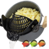 Heat-Resistant Silicone Clip-On Strainer for Pots/Pans - Collapsible Drain Colander for Pasta, Veggies, Fruits - Kitchen Too